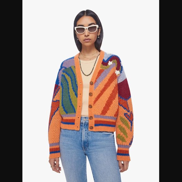 NWT MOTHER The Button Cardigan (Good Trip) - Picture 2 of 14